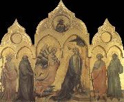 Lorenzo Monaco, The Annunciation with Saints Catherine,Anthony Abbot,Procolo,and Francis